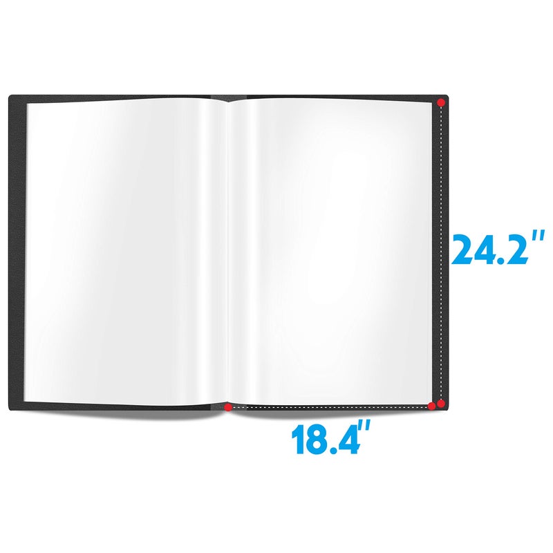 Vantasii Presentation Book 40 Clear Pockets Sleeves Protectors Art Portfolio Clear Book for Artwork, Report Sheet, Letter (Can Accommodate 24.2 X 18.4inch) - Image 3